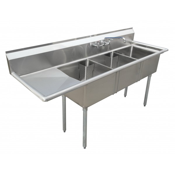 Sink(Three Compartment_ Left Drainboard 01)