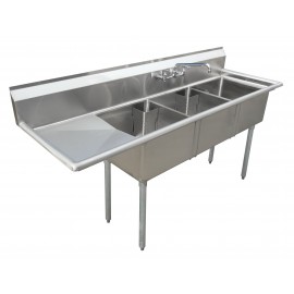 Sink(Three Compartment_ Left Drainboard 01)