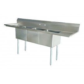 Sink(Three Compartment_ Two Drainboards 01)